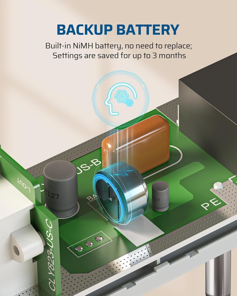 DEWENWILS 7 Day Heavy Duty Timers for Electrical Outlets, Dual Outlet Digital Timer, 3 Prong Programmable Light Timer for Indoor Lamp, Light, Fan, Pets, Home, Kitchen, Office, 125V 60Hz, 1 Pack - Image 4